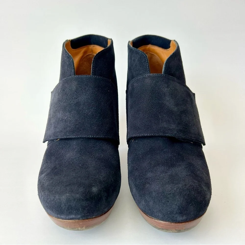 Chie Mihara Charro Black Suede Leather Platform Downtown Clog Boots Size 37